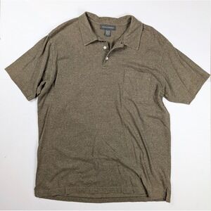 Banana Republic Heather Brown 1/4 Button Short Sleeve Pocket Polo Men's Size XL